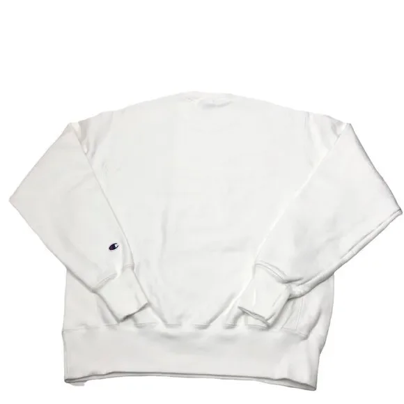 Champion Reverse Weave White Crewneck Sweatshirt Mens Medium Never Been Worn - Picture 2 of 11